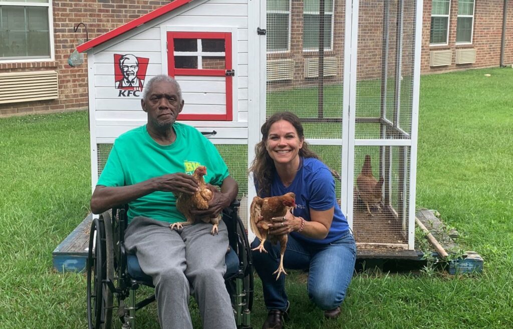 Chicken coop brings clucks and chuckles to Louisiana nursing home